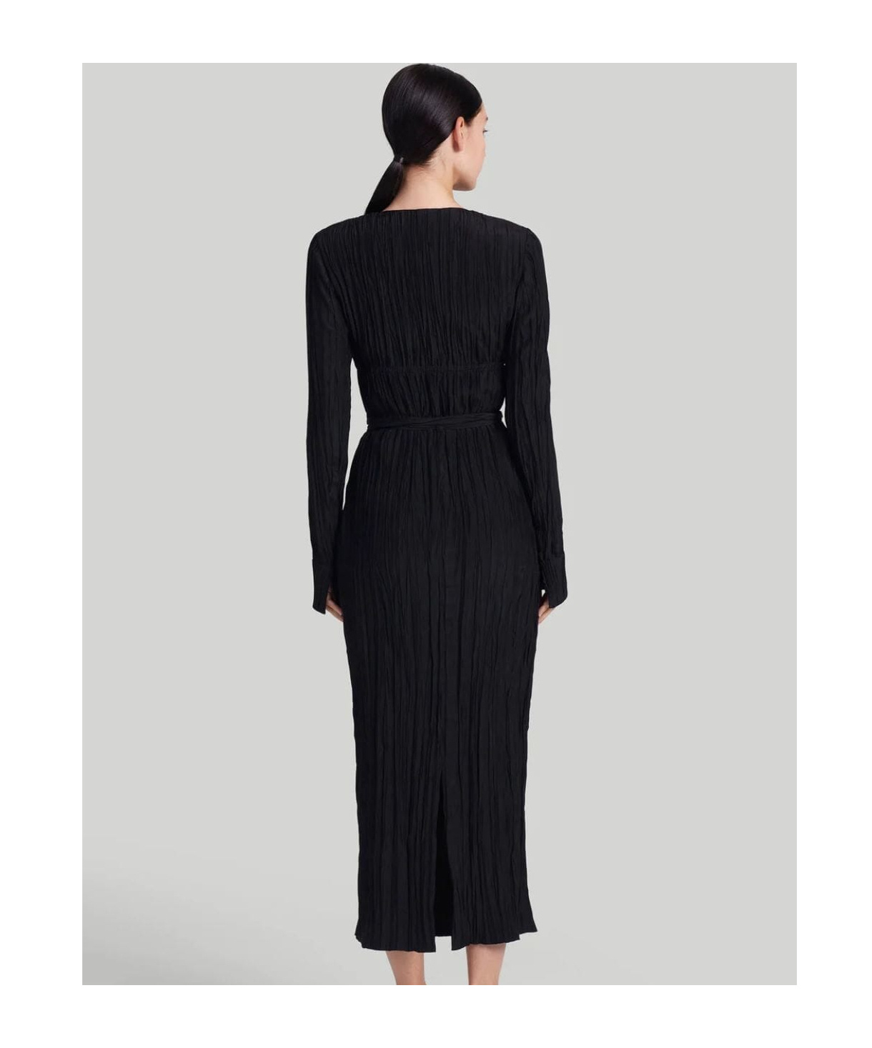 Altuzarra Carol Pleated Midi Dress In Black