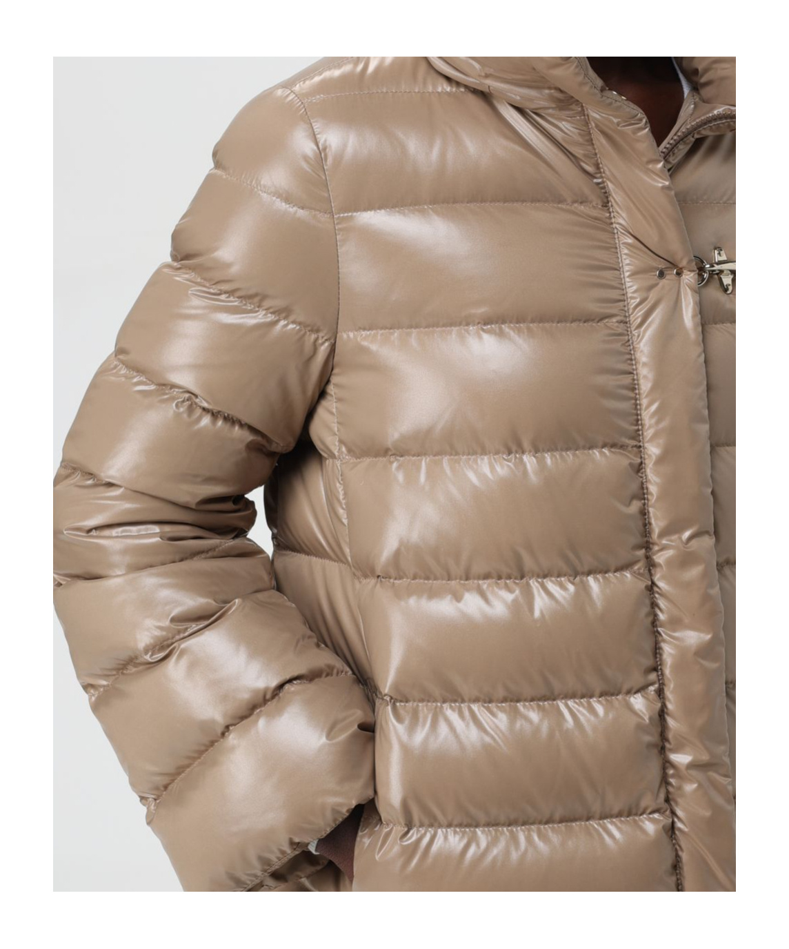Fay Nylon Down Jacket With Hook In Brown