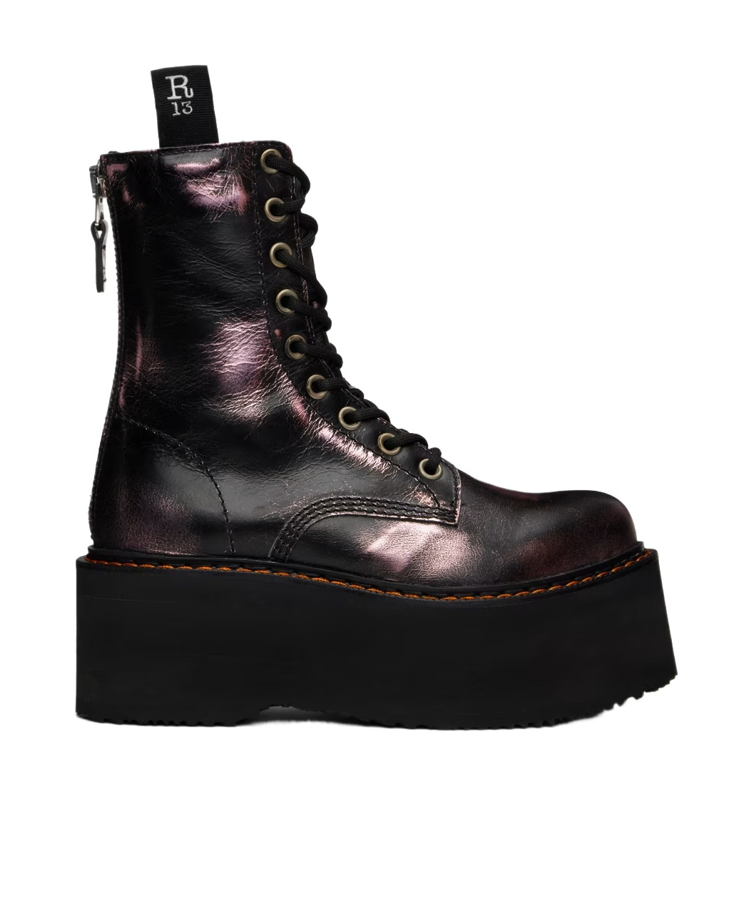 R13 Double Stack Mid-calm Boots In Multi