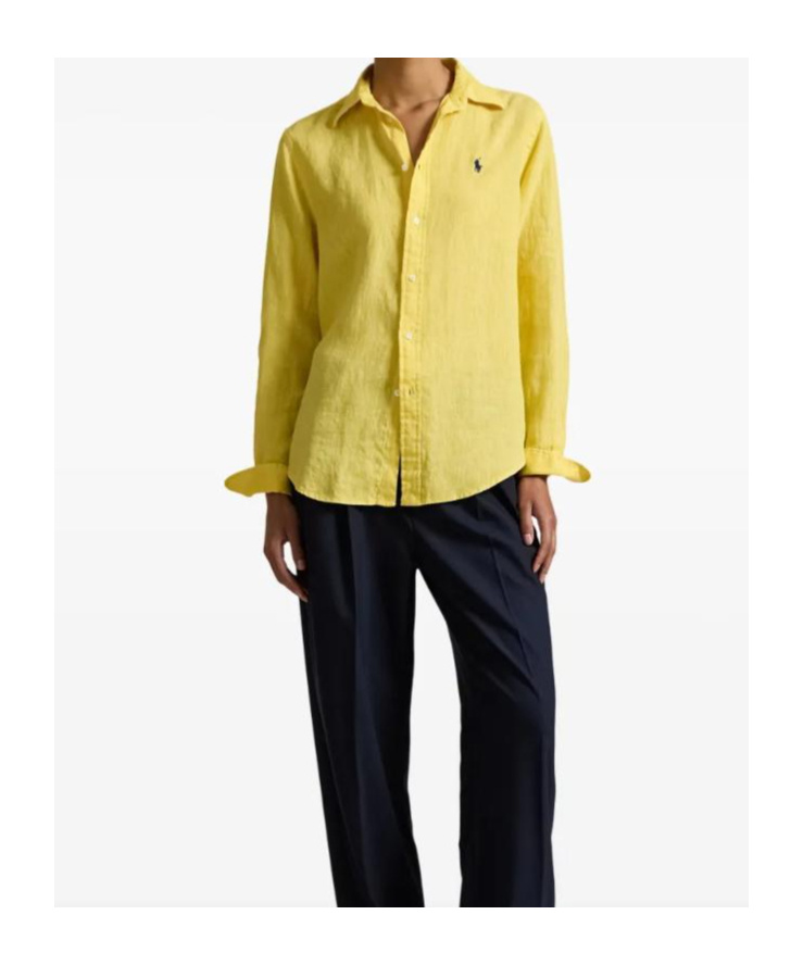 Polo Ralph Lauren Button-down Long-sleeve Shirt In Yellow