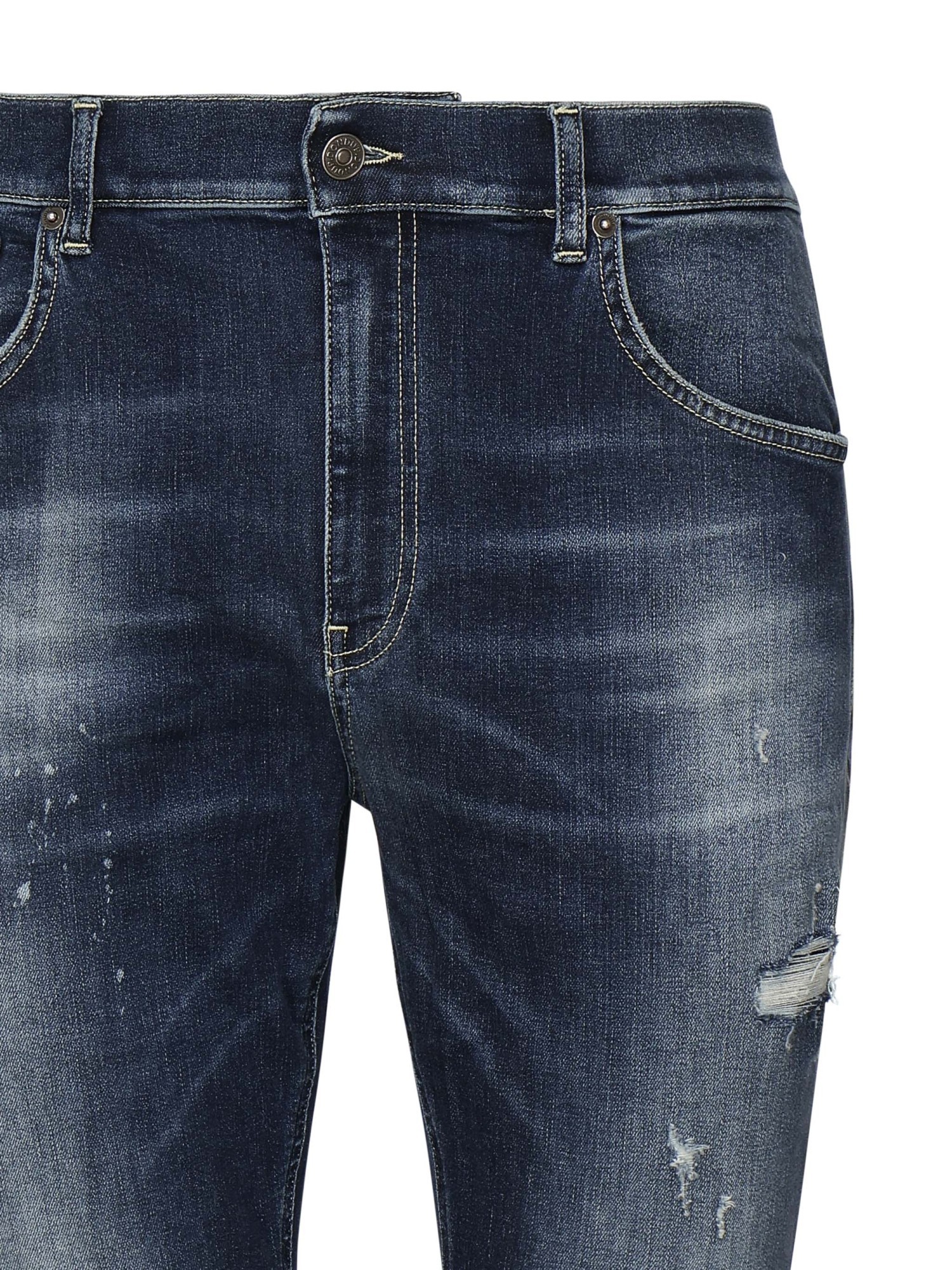 Dondup Alex Skinny Distressed Jeans In Black