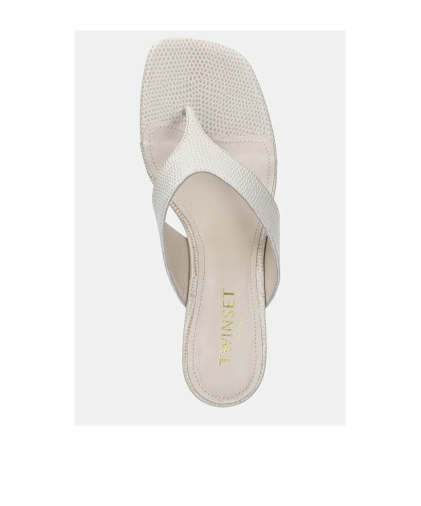 Twinset Herringbone High Heel Sandals In White