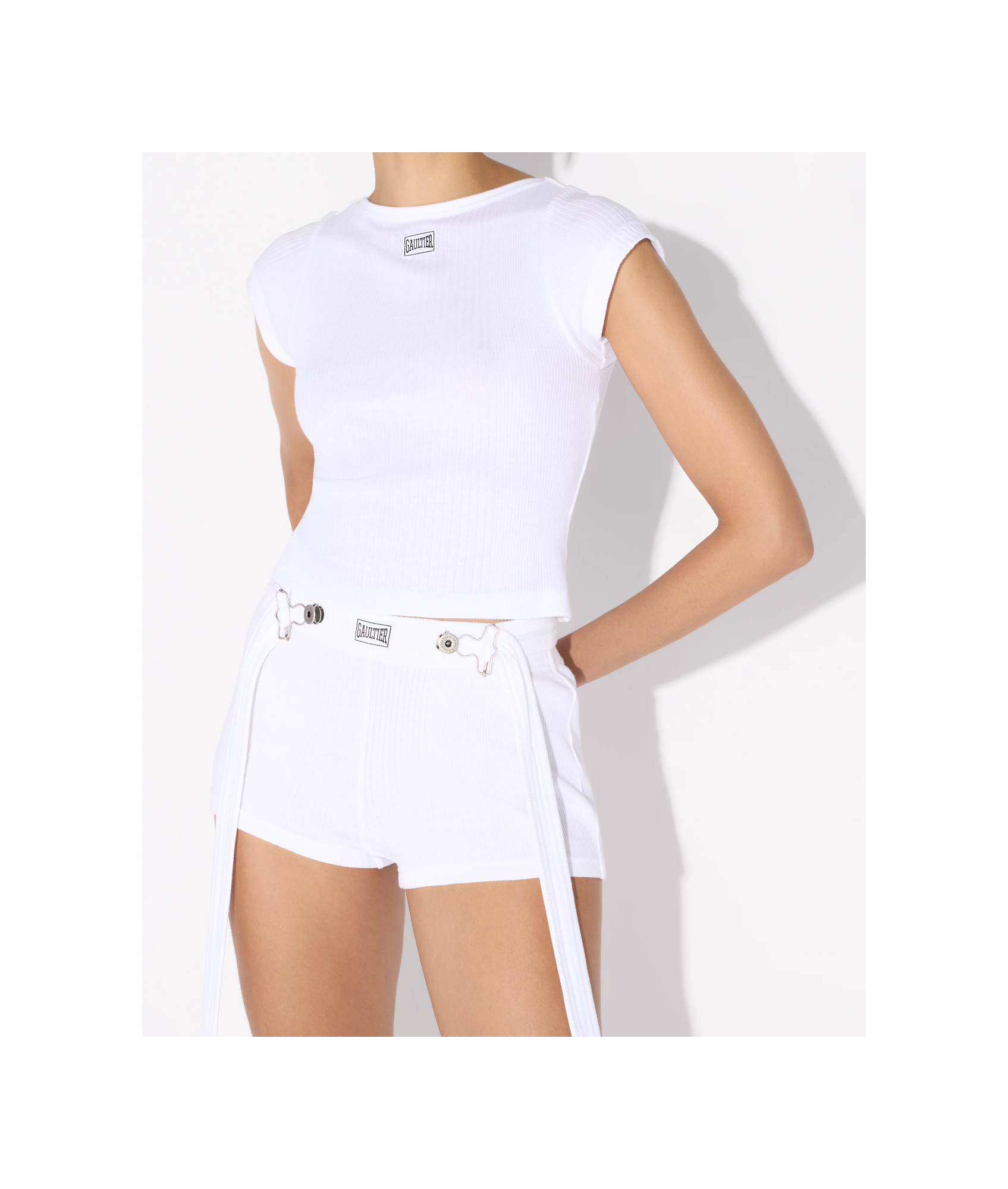 Shop Jean Paul Gaultier Logo-patch T-shirt In White