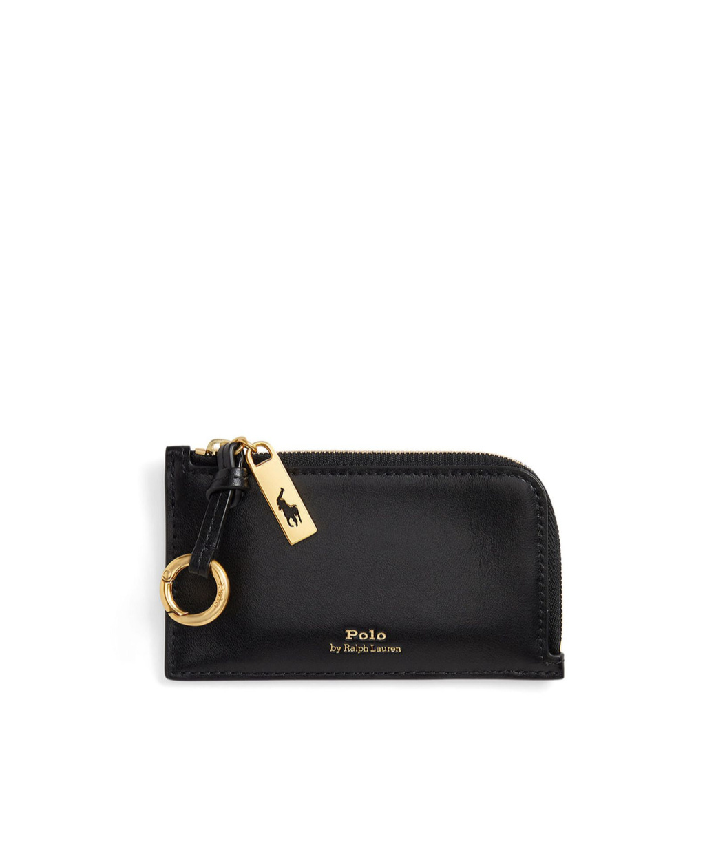 Polo Ralph Lauren Zip Leather Wallet In Black