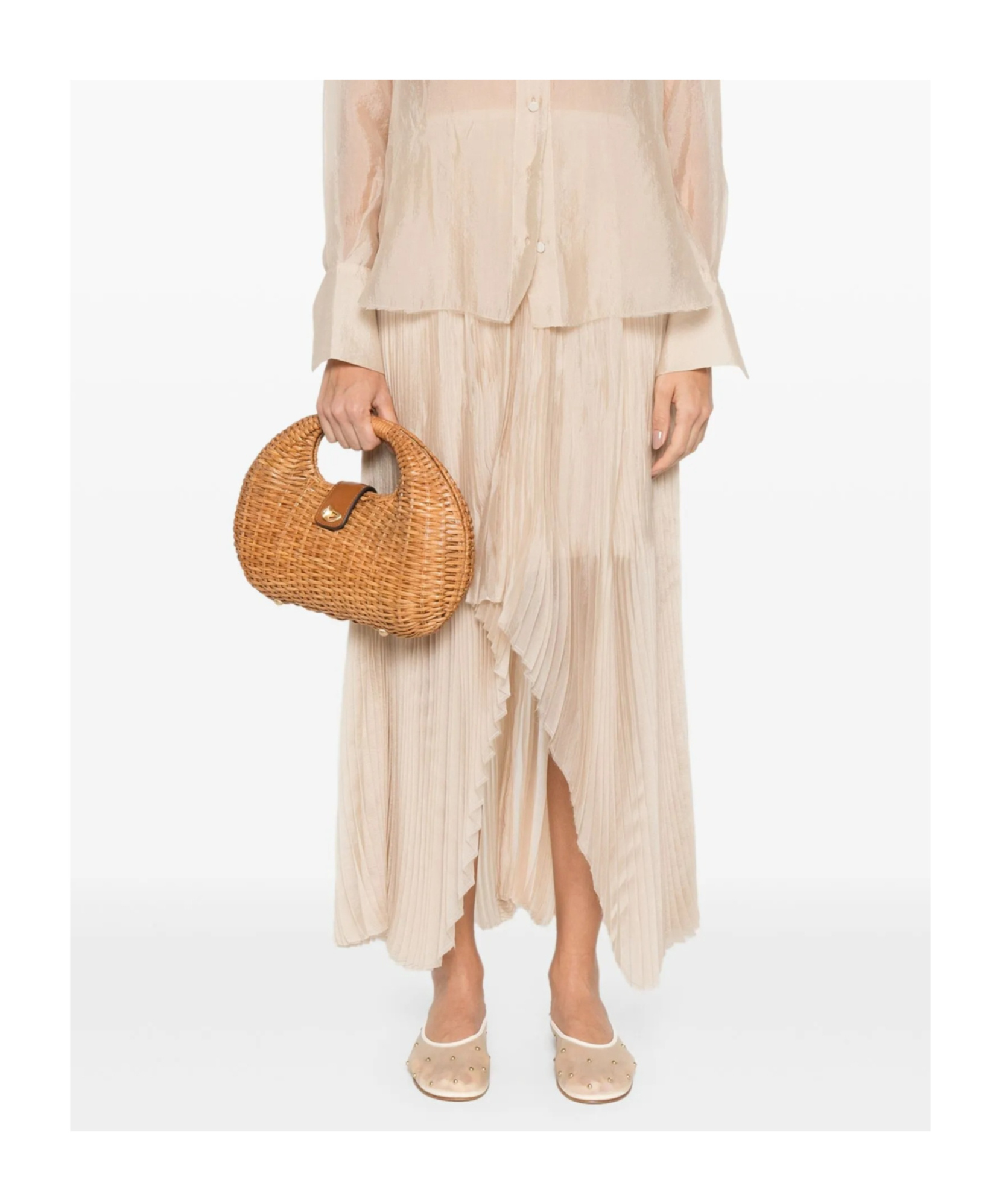 Forte Forte Asymmetric Midi Skirt In Pink