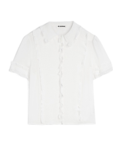 Jil Sander Ruffled Silk Shirt