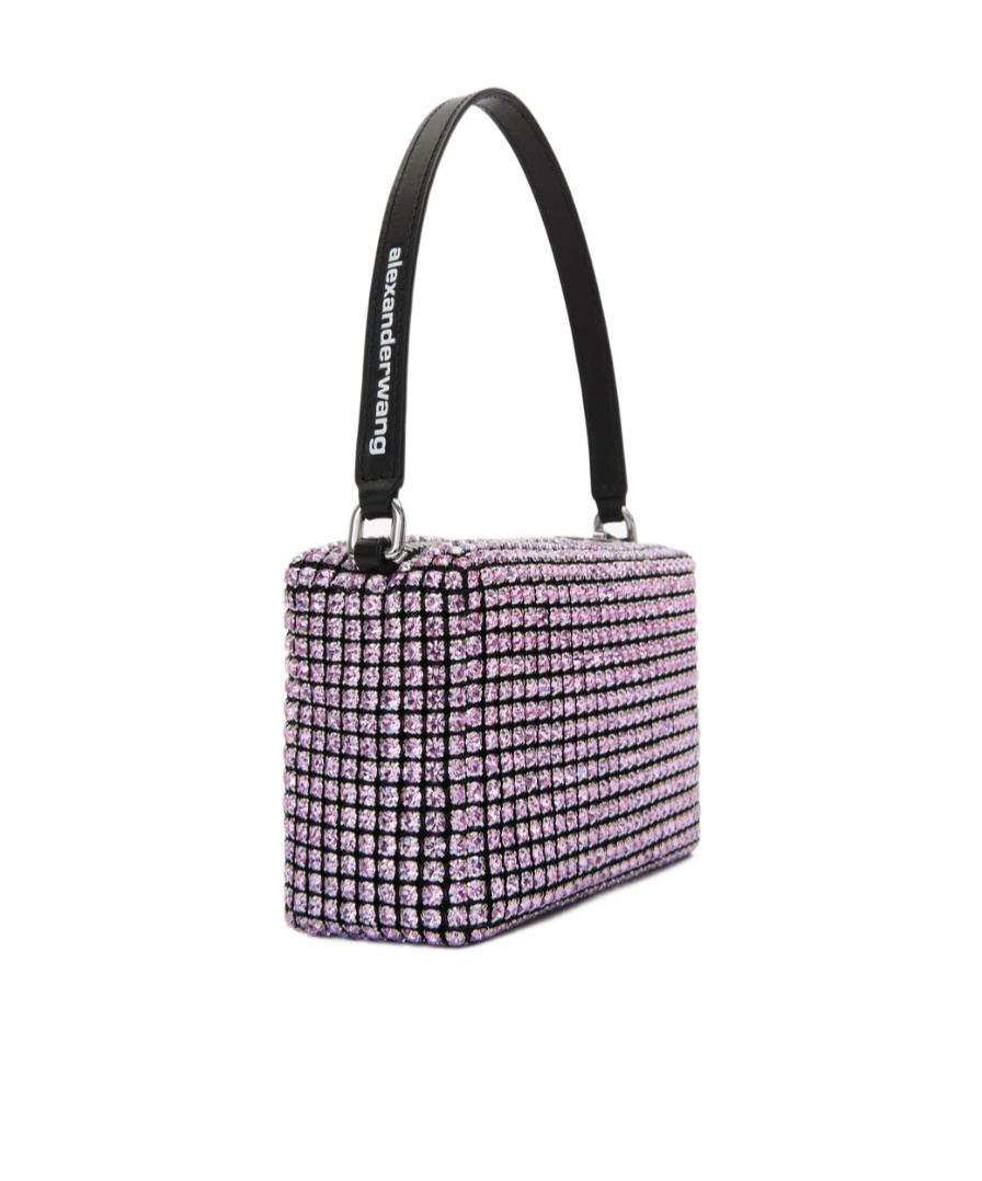 Alexander Wang Heiress Crystal-embellished Mini Bag In Purple