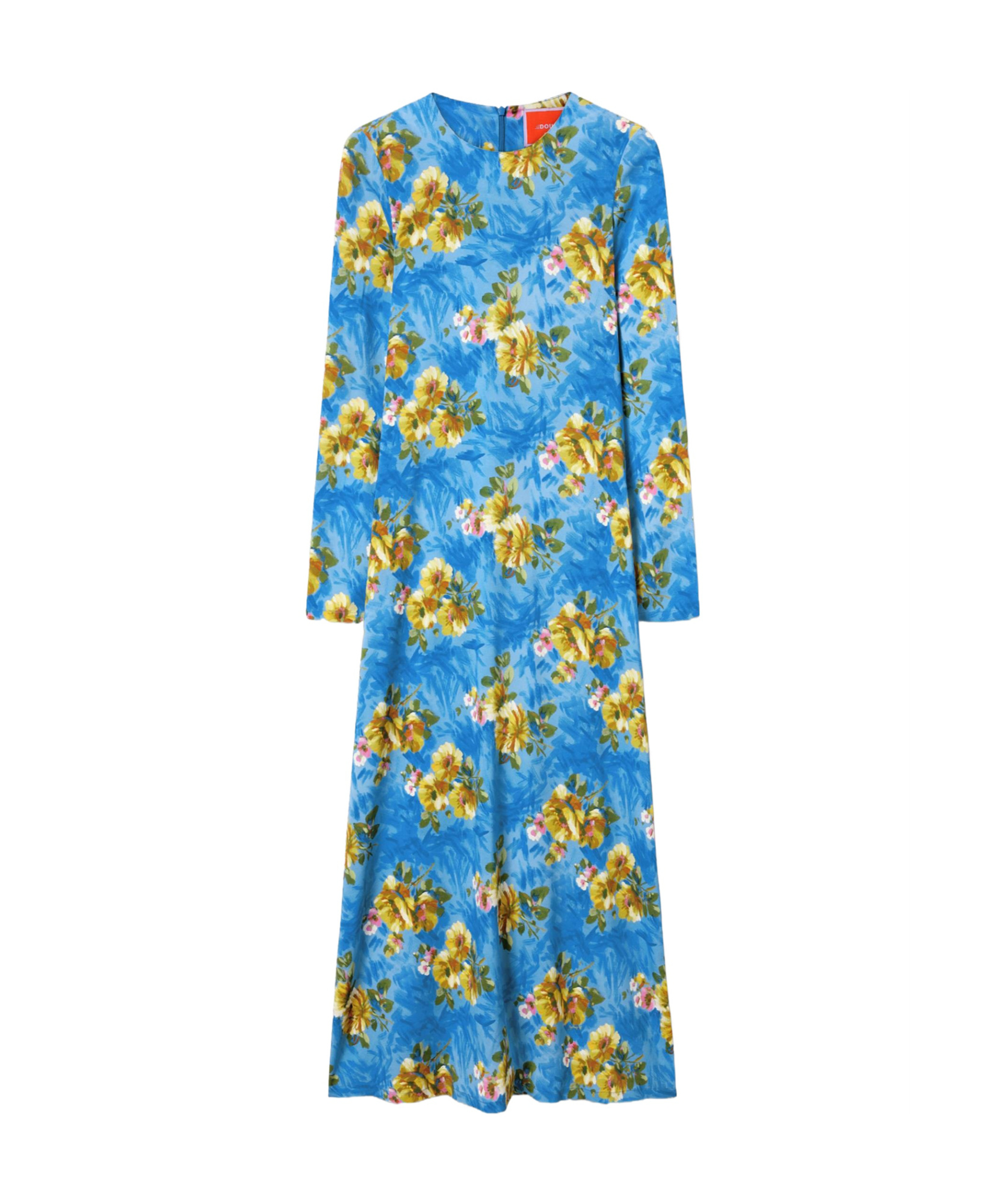 La Doublej Long-sleeve Floral-print Maxi Dress In Multi