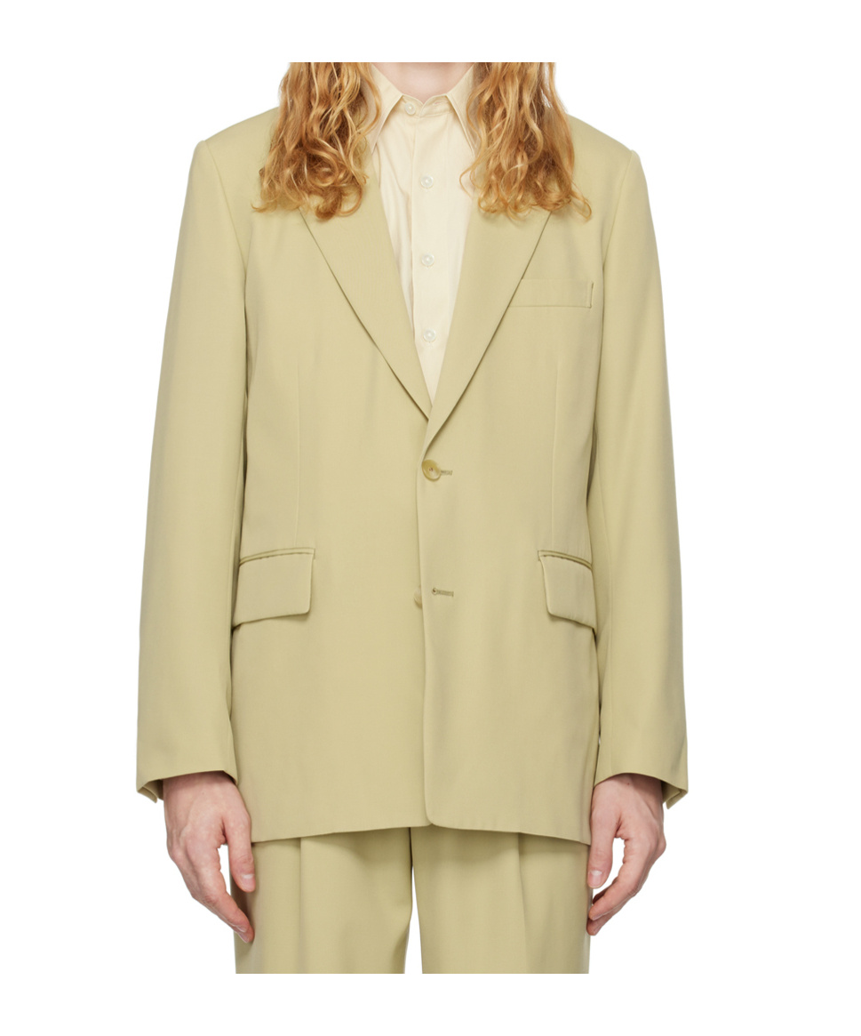 Auralee Khaki Light Wool Max Gabardine Blazer In Nude