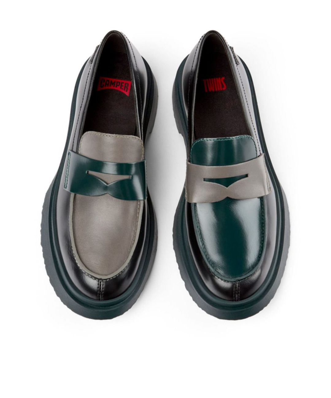 Camper Round Head Loafer Shoes In Black