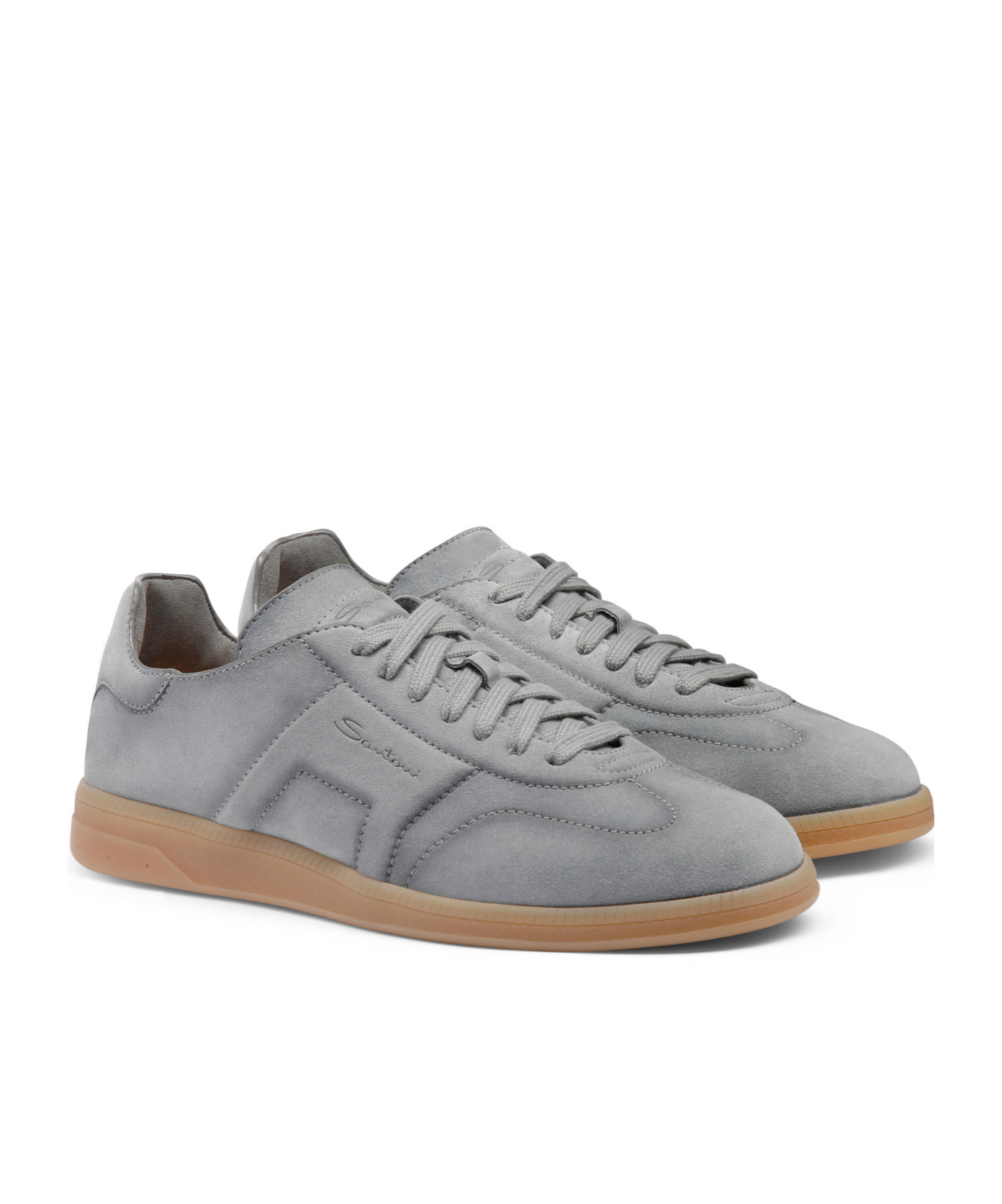 Santoni Suede Sneakers In Gray