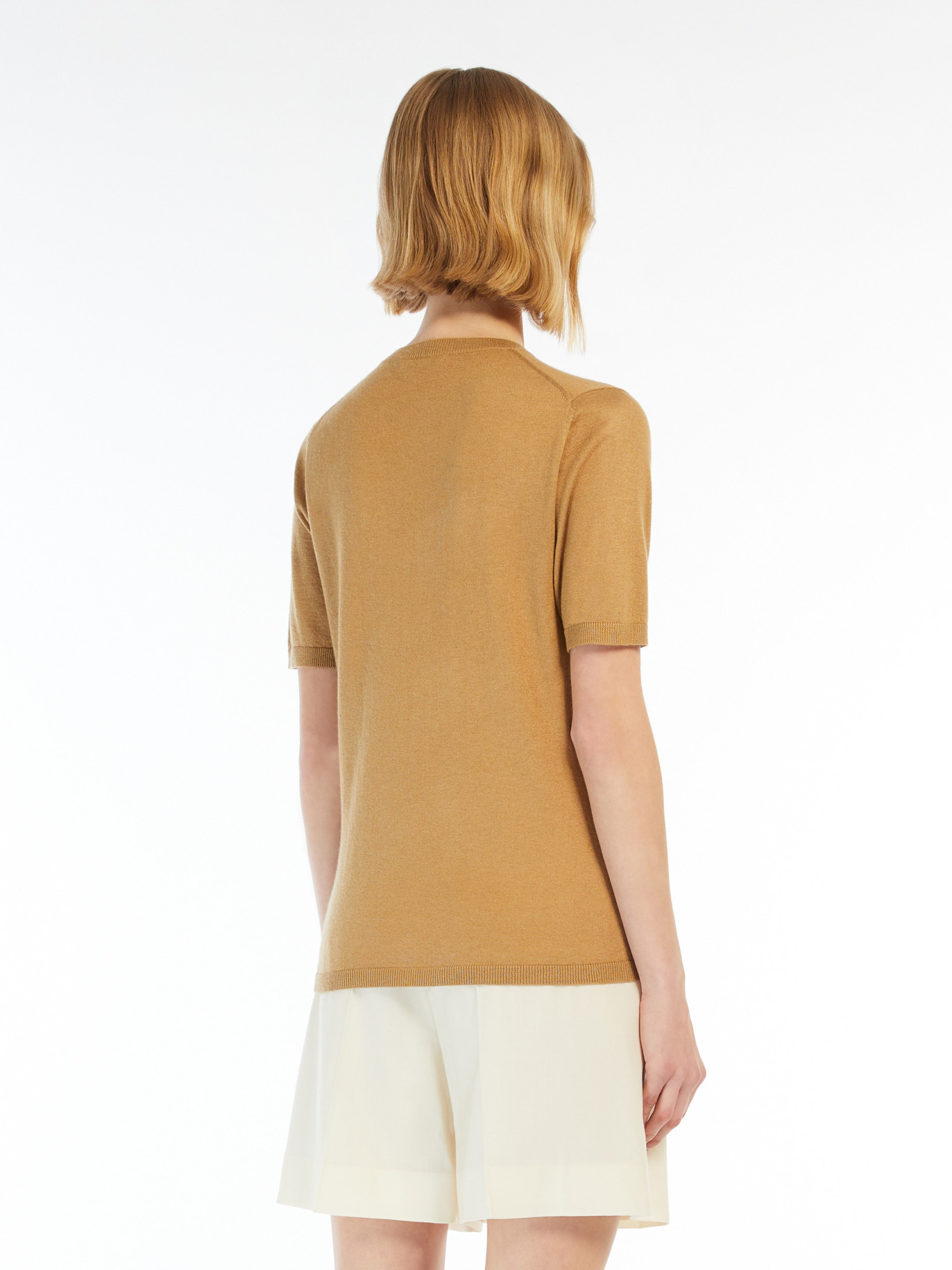 Max Mara Silk Interlock T-shirt In Nude