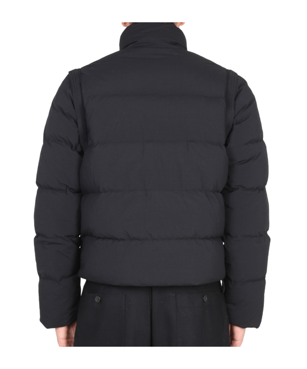 Ten C High-neck Zipped Padded Jacket In Black