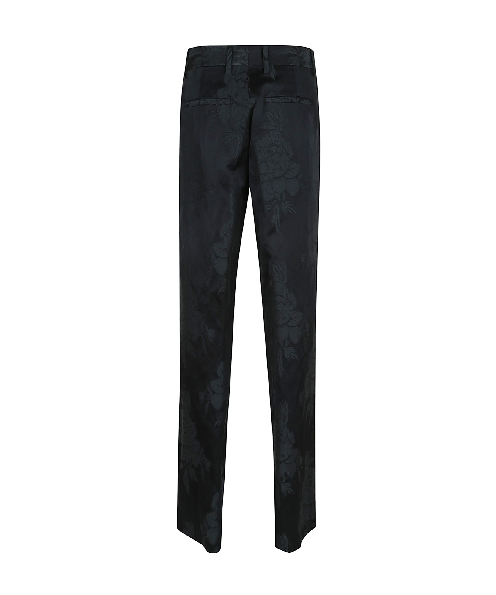 Dries Van Noten Trousers With Subtle Floral Pattern In Black