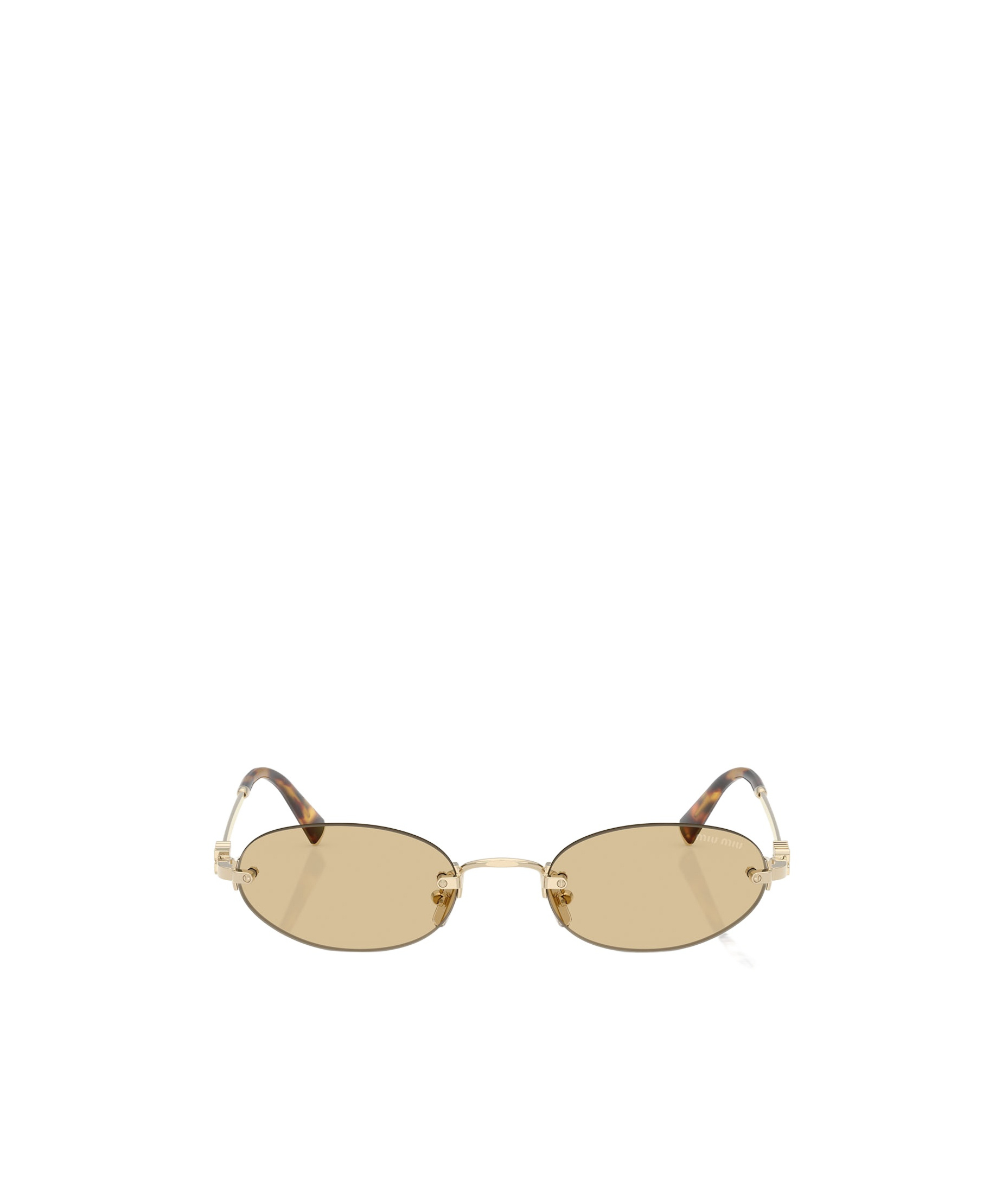 Miu Miu Eyewear Oval Frame Sunglasses In Brown