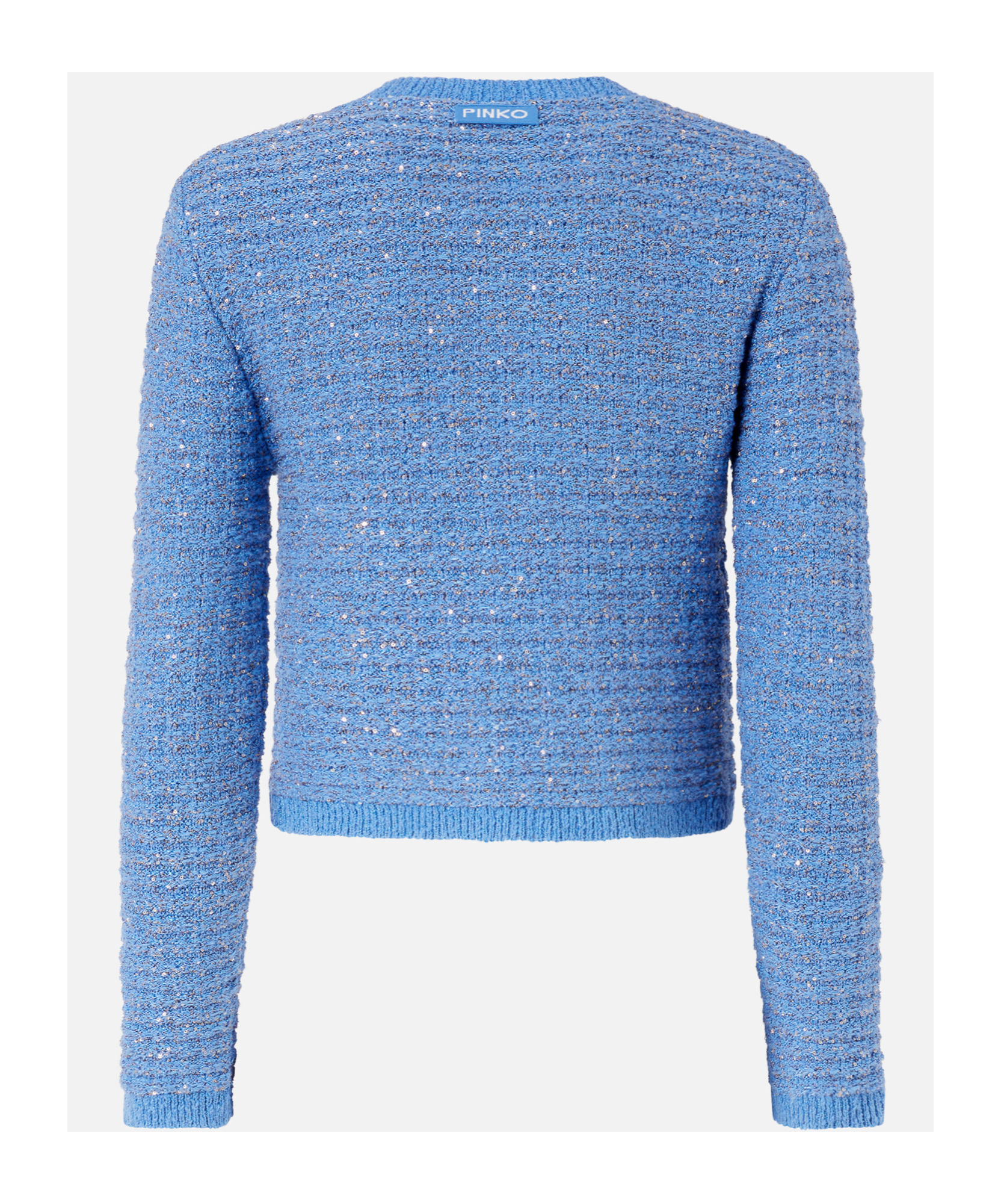 Pinko Cropped Tweed Jacket In Blue