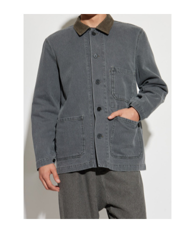 Officine Generale Long-sleeved Casual Jacket In Gray