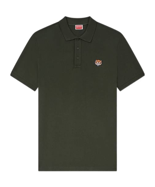 Kenzo Polo Shirt With Happy Tiger Embroidery In Green