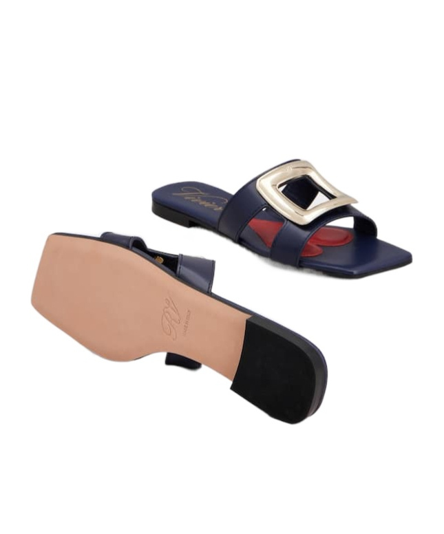 Shop Roger Vivier Viv' By The Sea Mules In Leather