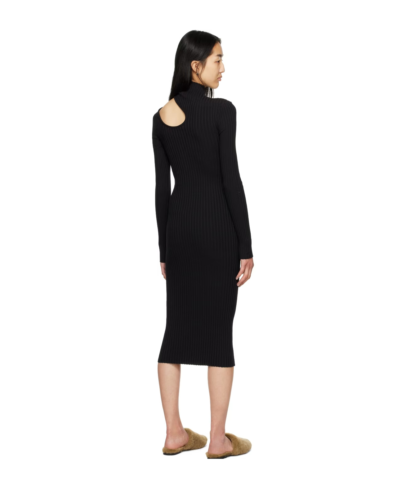Shop Anine Bing Victoria Cut-out Detail Dress In Black