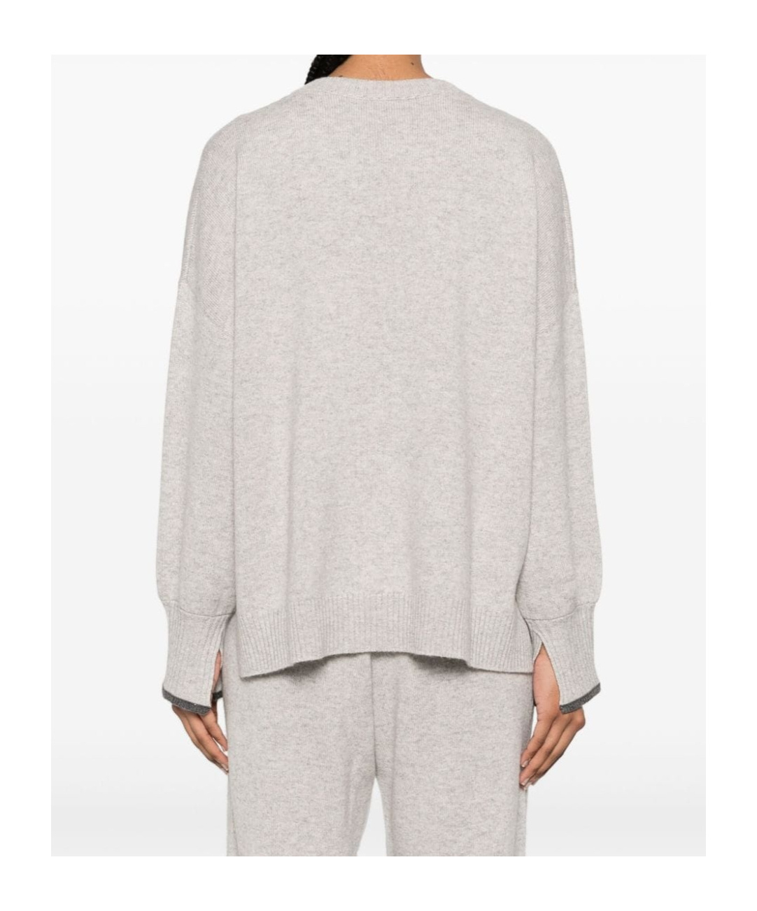 Brunello Cucinelli Mélange Cashmere Jumper In White
