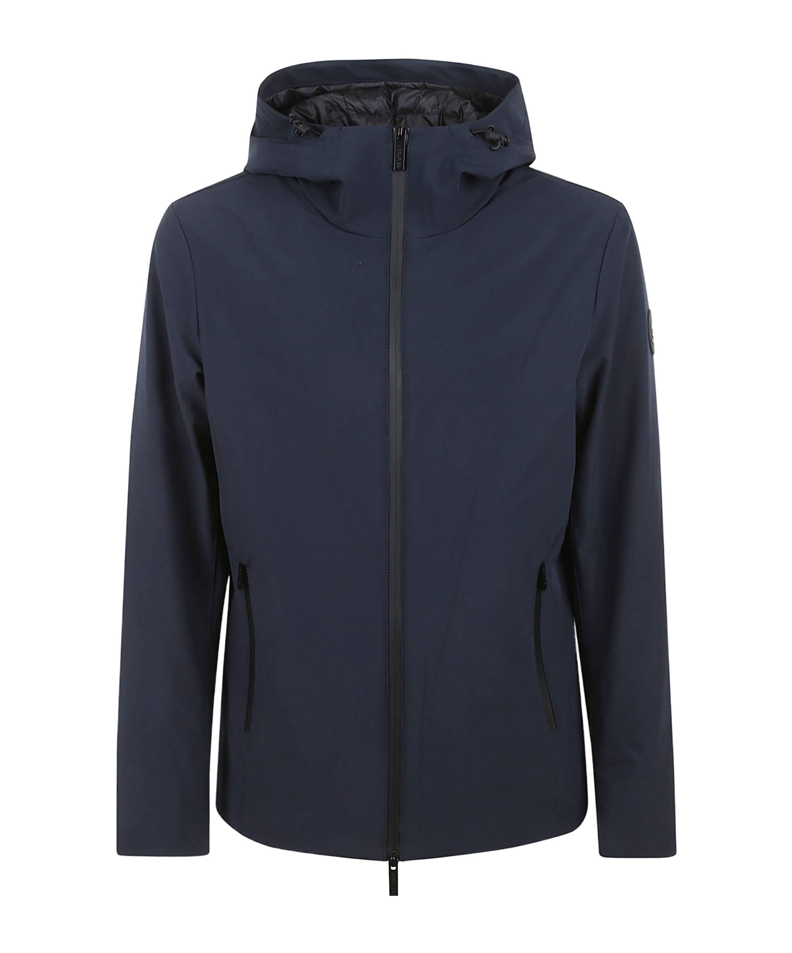 Woolrich Zip-up Hooded Down Jacket In Blue