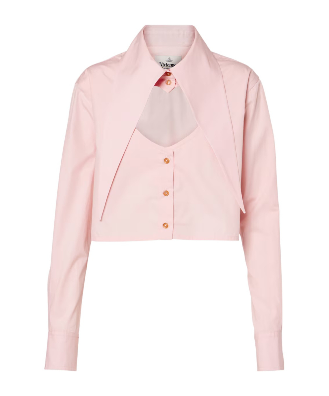 Vivienne Westwood Cut Off Heart Cotton Shirt In Pink