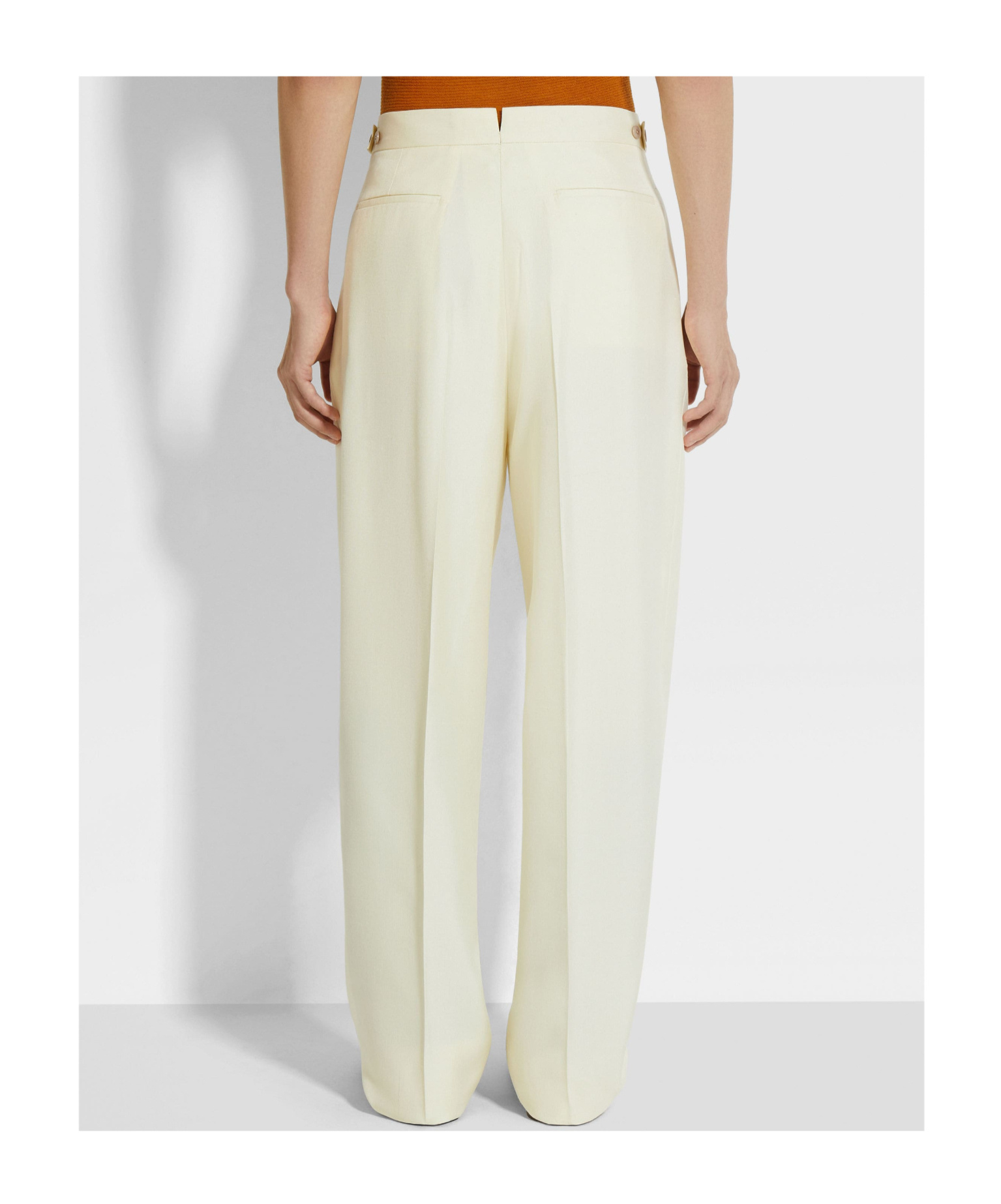 Zegna Pantalon En Soie Et Laine Jaune Clair In Yellow