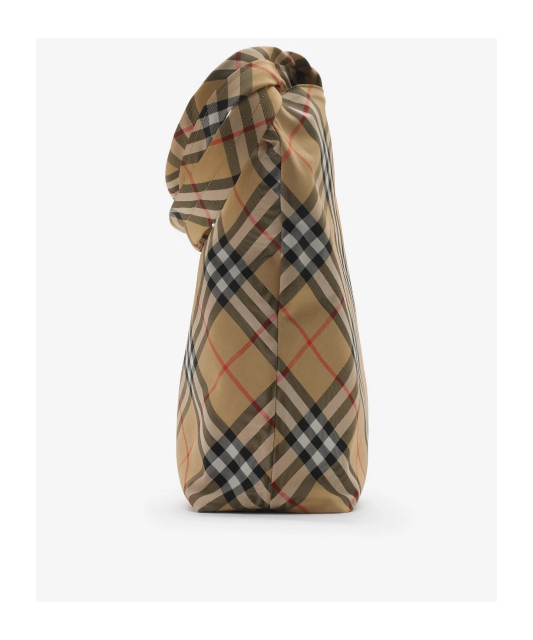 Burberry Check Tote In Brown