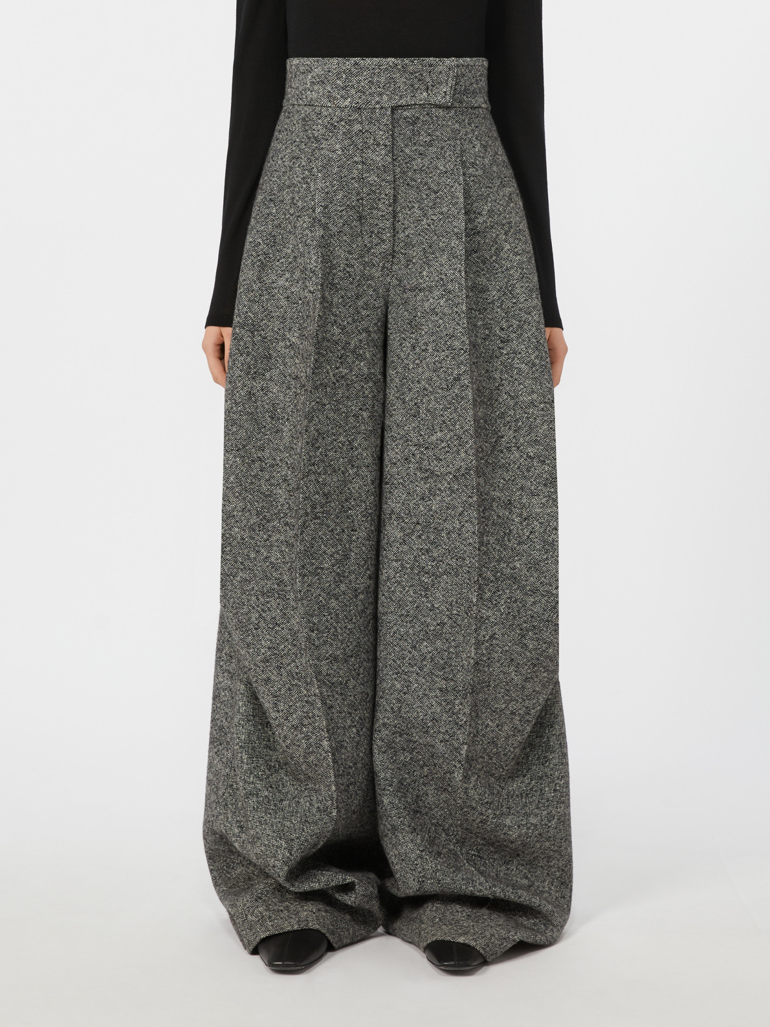 Max Mara Simone Long Trouser White In Gray