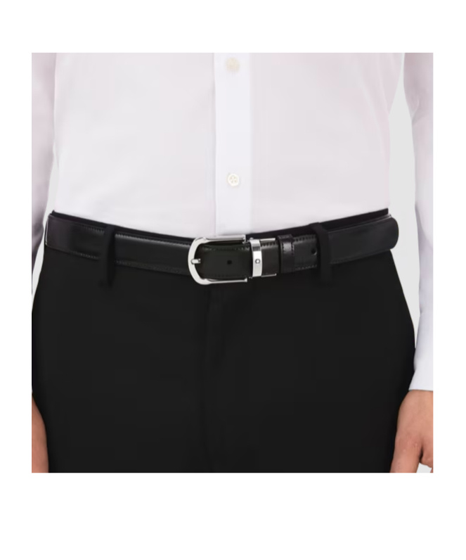 Montblanc Leather Oval-buckle Belt In Black