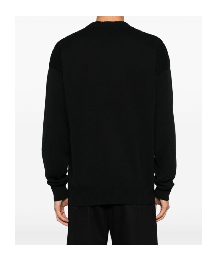 Hugo Boss Black Intarsia Sweater In Black