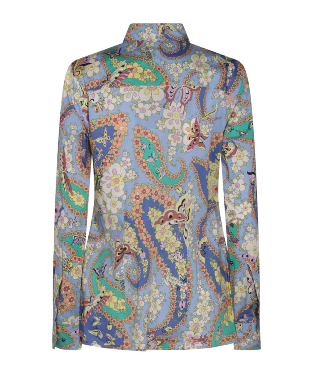 Etro Paisley Print Cotton-elastane Shirt In Multicolor