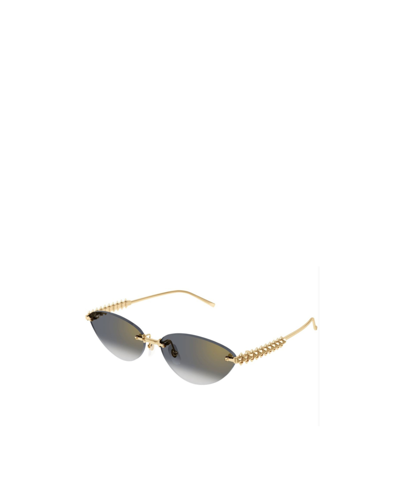 Cartier Rimless Metal Cat-eye Sunglasses In Gold