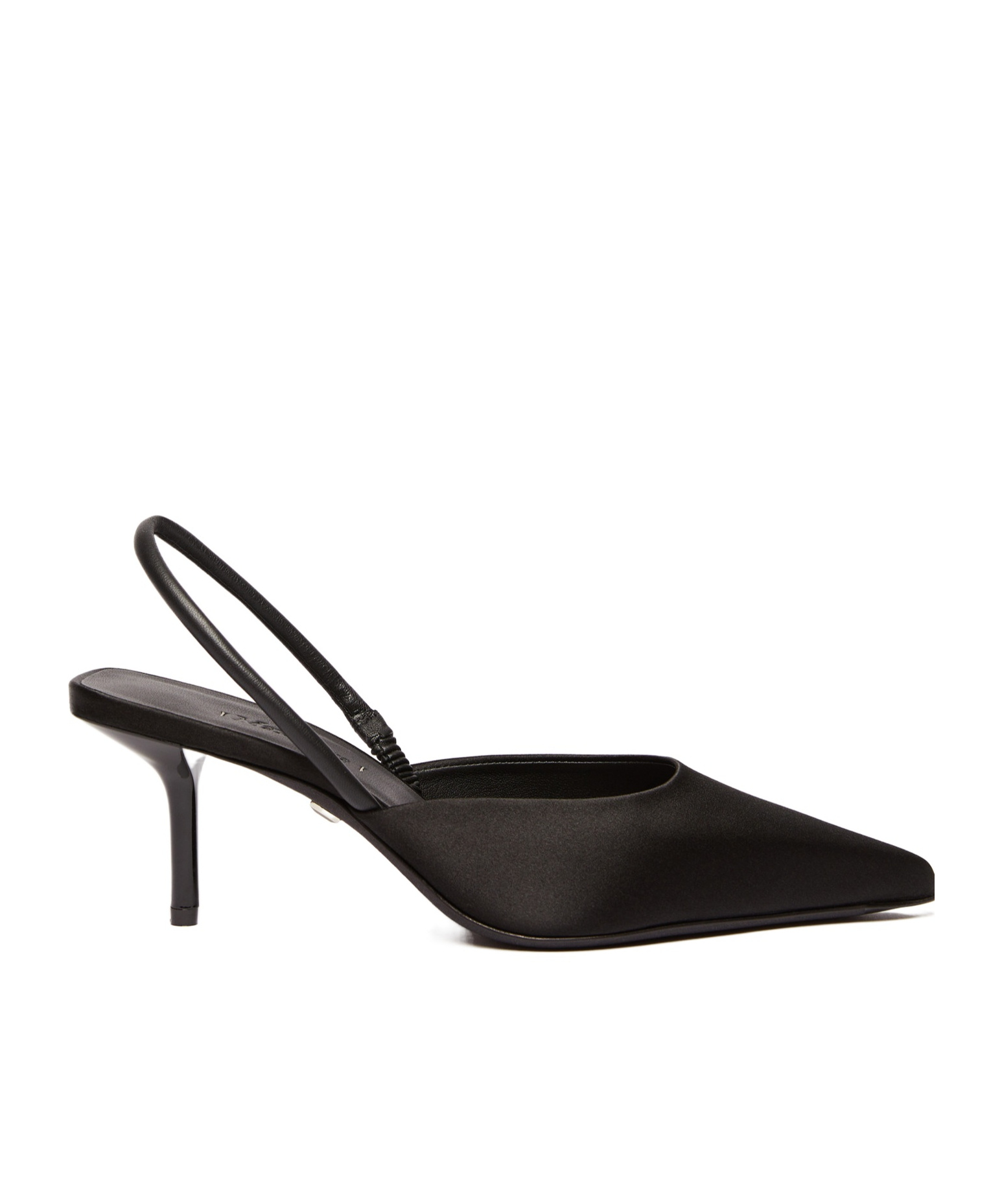 Max Mara Viscose And Silk Satin Slingbacks In Black