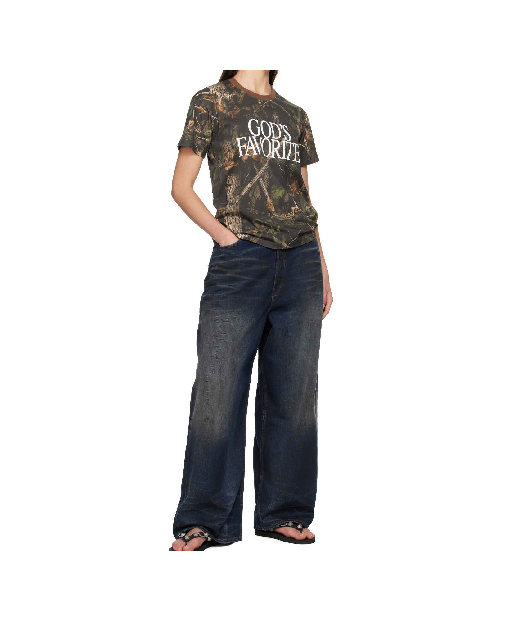 Praying Womens Slogan-print Relaxed-fit Cotton T-shirt Multi In Multi-color