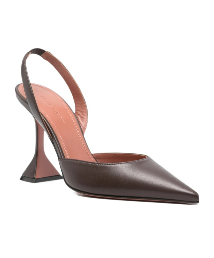 Amina Muaddi Open-toe High-heeled Sandals In Brown