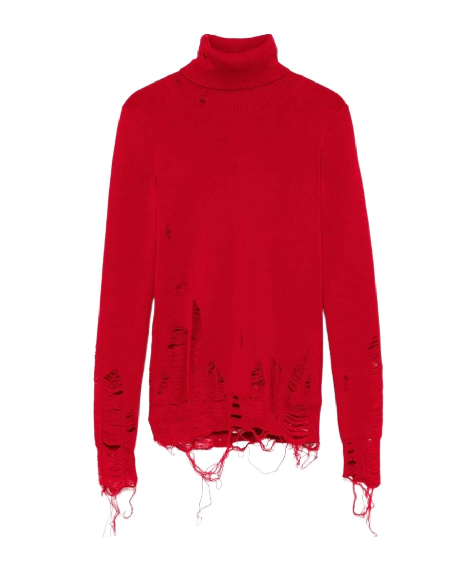 Mm6 Maison Margiela Red Wool And Acrylic Sweater In Red