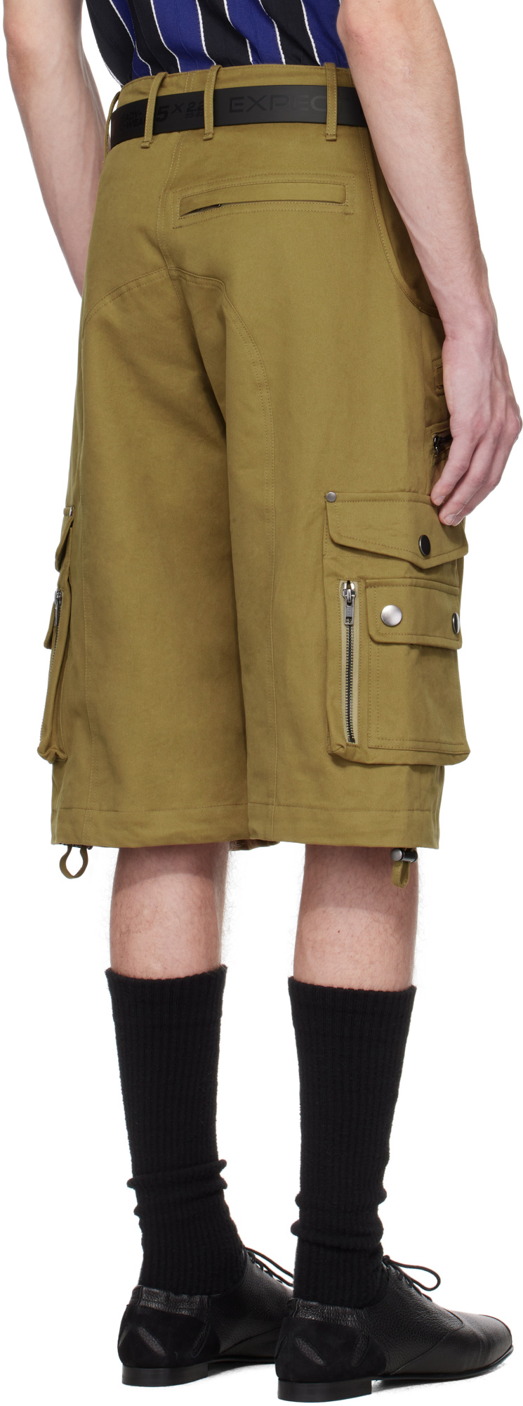 Martine Rose Khaki Utility Shorts In Green
