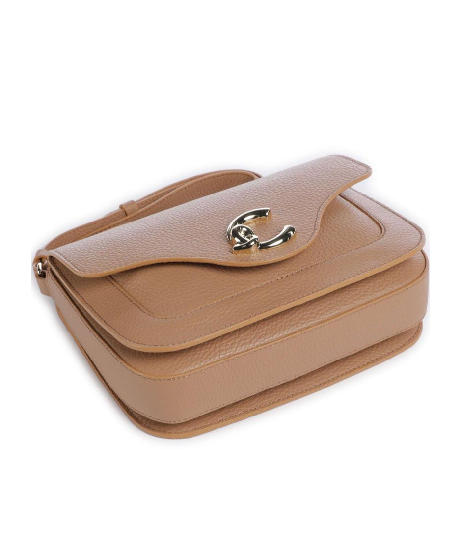 Coccinelle Flip Shoulder Bag In Nude