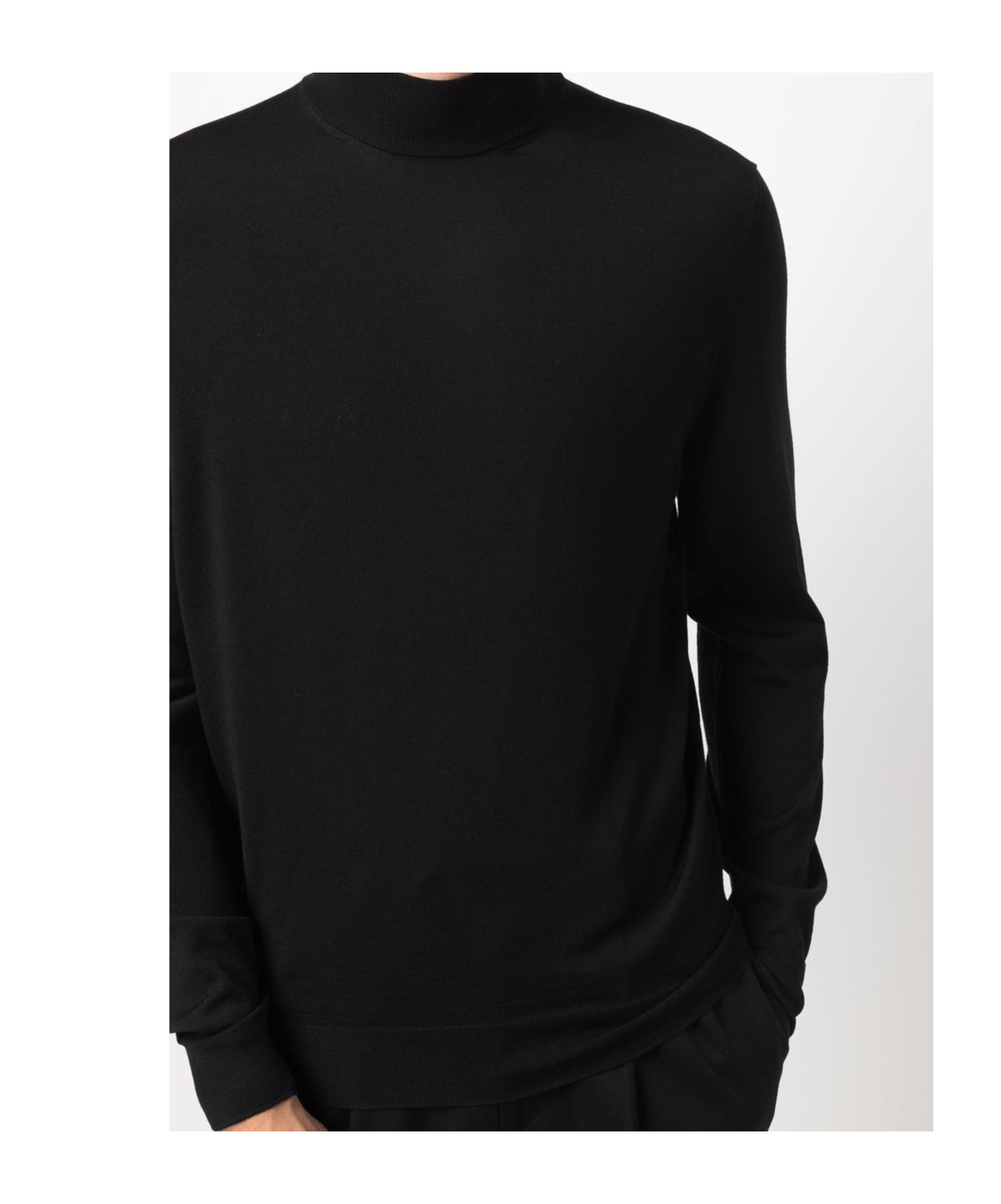 Drumohr High Neck Merino Wool Sweater In Black