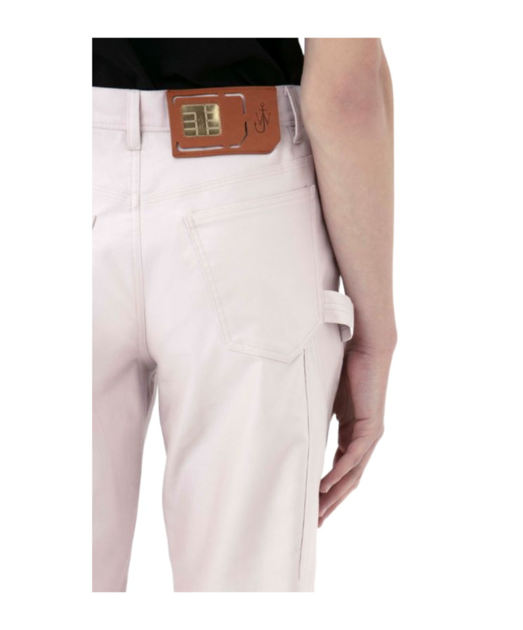 Jw Anderson Logo-patch Cotton Trousers In Pink