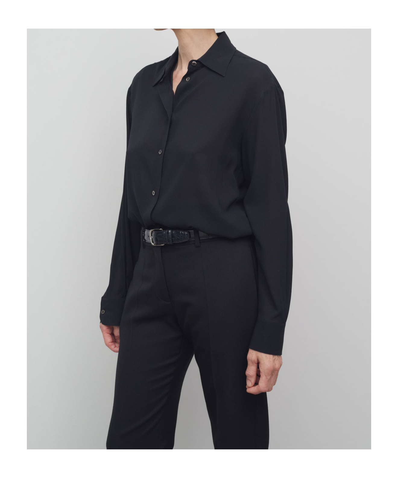 The Row Long-sleeved Shirt In Black