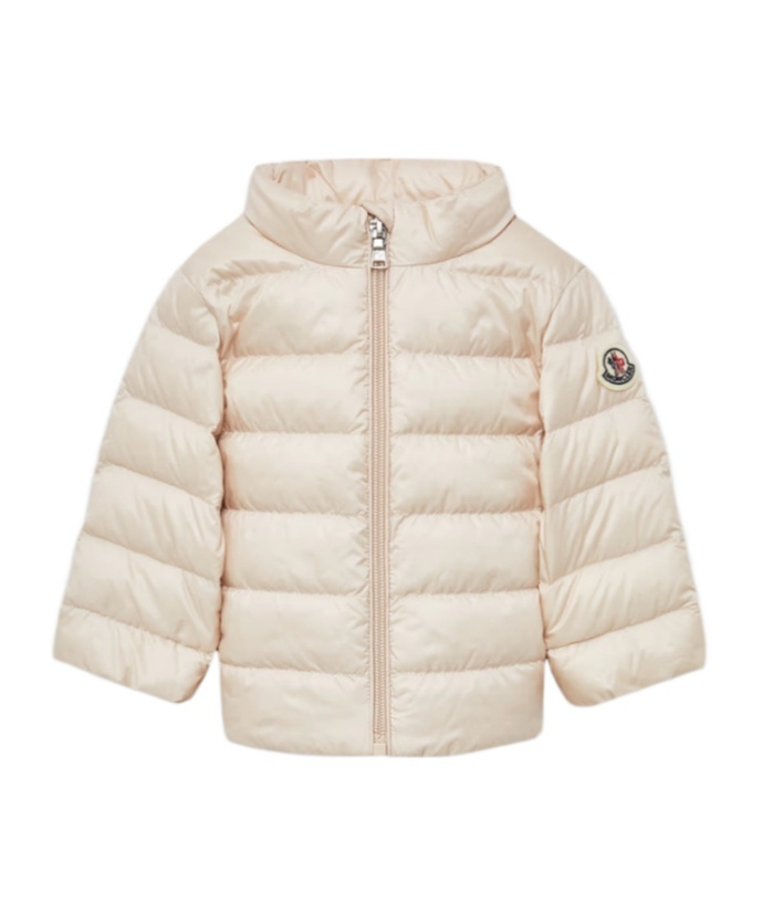 Moncler Long-sleeved Down Jacket In Nude