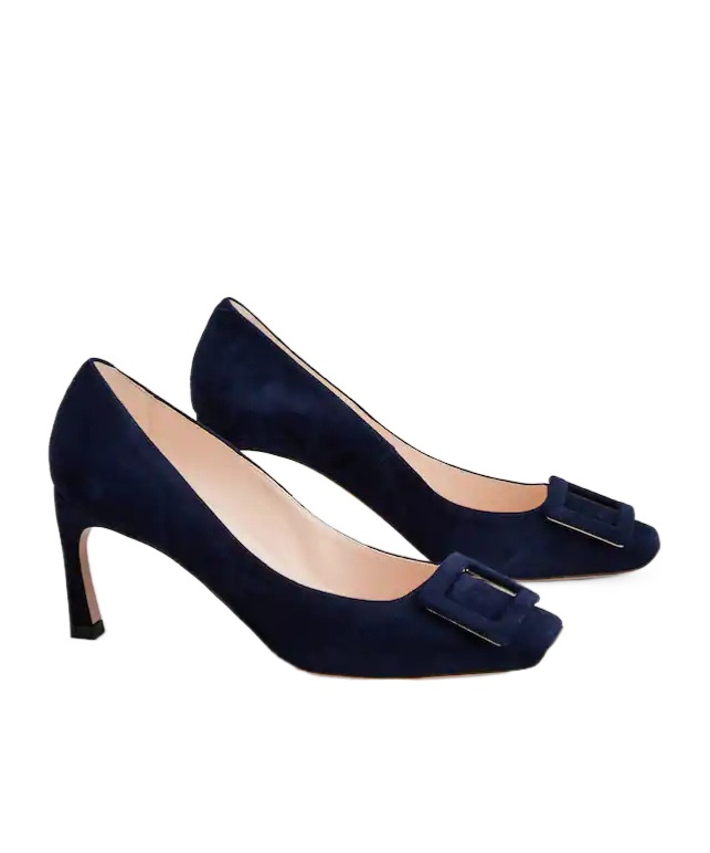 Roger Vivier Trompette Pumps In Suede In Blue