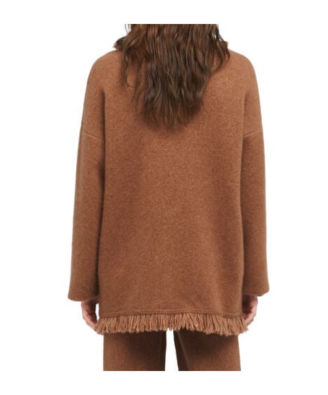 Alanui Finest Fringed Belted Cardigan In Brown