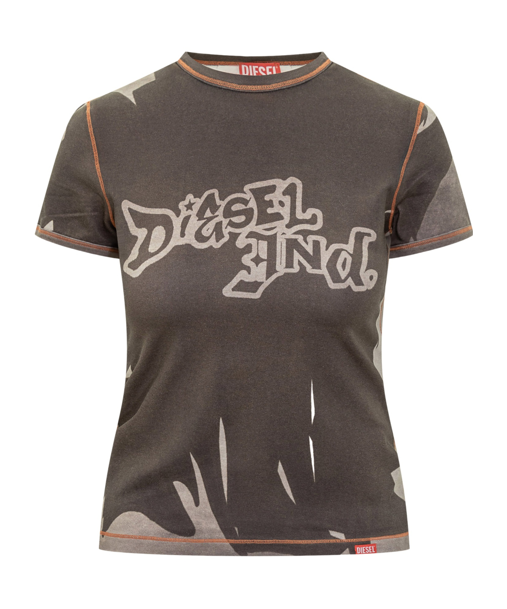 Diesel Black T-shirt With Logo Graphic In Multi