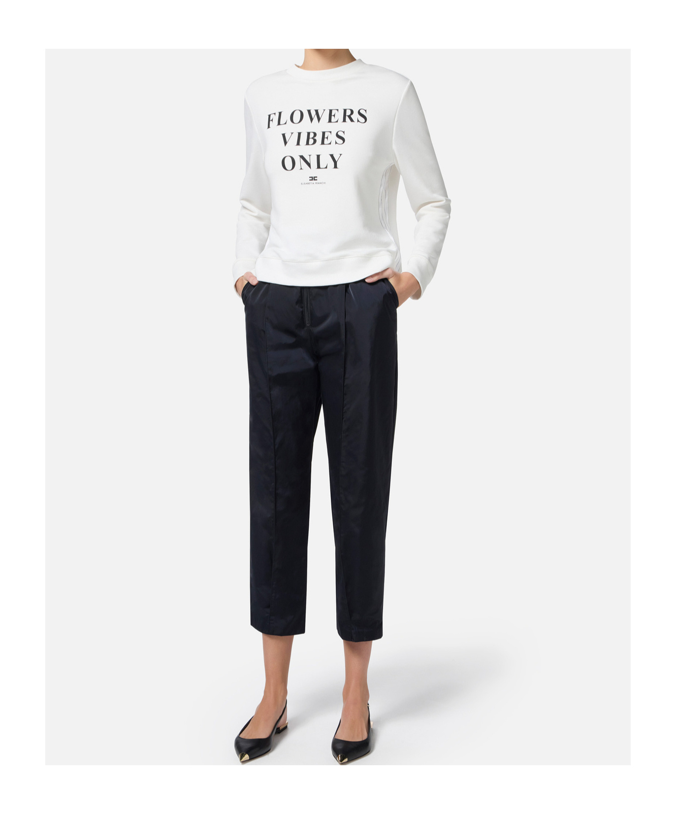 Elisabetta Franchi Sweatshirt In White