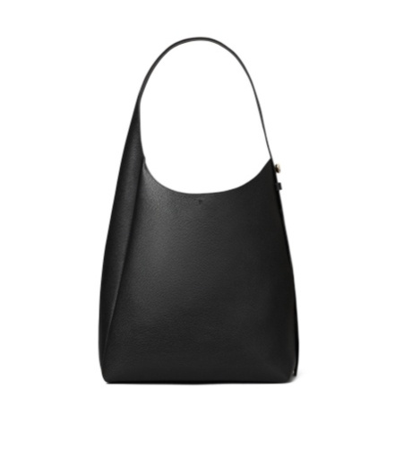 Tory Burch Romy Small Leather Hobo Bag In Black