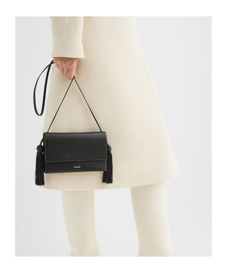 Jil Sander Tasseled Leather Shoulder Bag